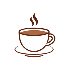 Steaming Hot Chocolate Drink in White Cup on Saucer against Black Background Simple Vector Illustration