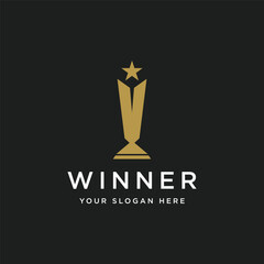 Creative and unique trophy Logo template design. Trophy logo for sport tournament championship