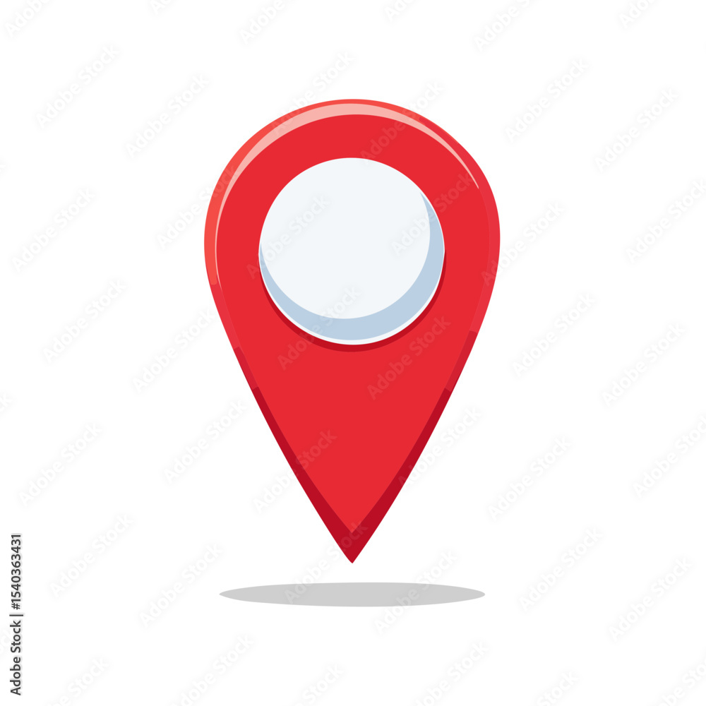 Poster red map pointer icon location indicator for maps and navigation applications represents direction an