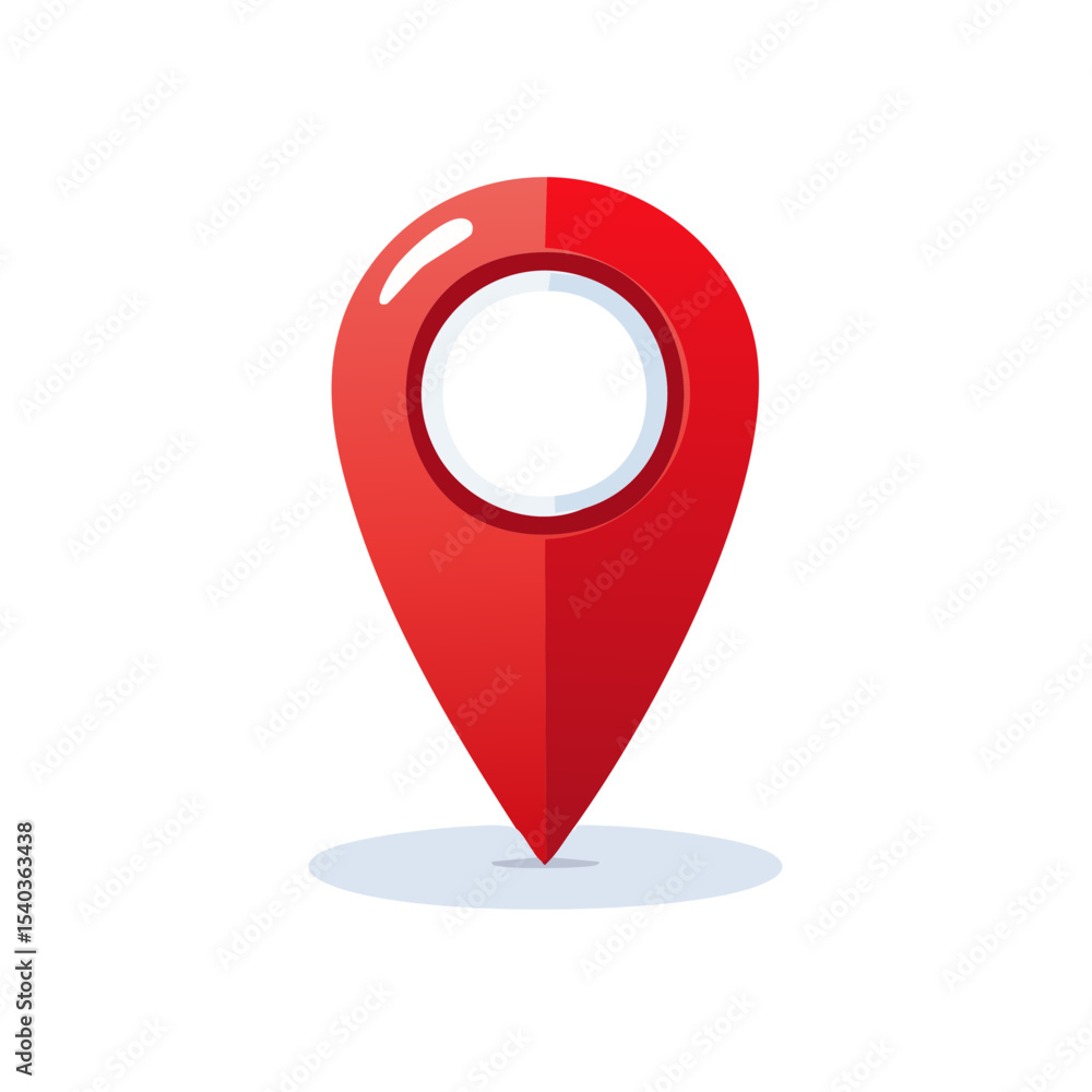 Poster map pointer icon with red color for gps location concept and destination sign. vector illustration f