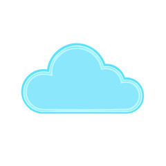 Blue Cloud Icon on Black Background, Simple Sky Symbol, Weather Element Illustration for Design Projects, Forecast Graphics
