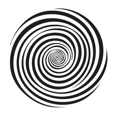 Obraz premium Monochrome abstract spiraling pattern with optical illusion effect on black background