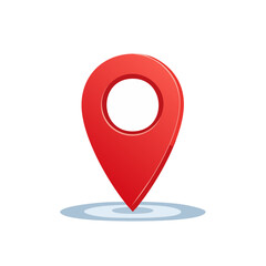 Bright red location pin icon on black background, symbol for geographic pinpoint or navigation marker