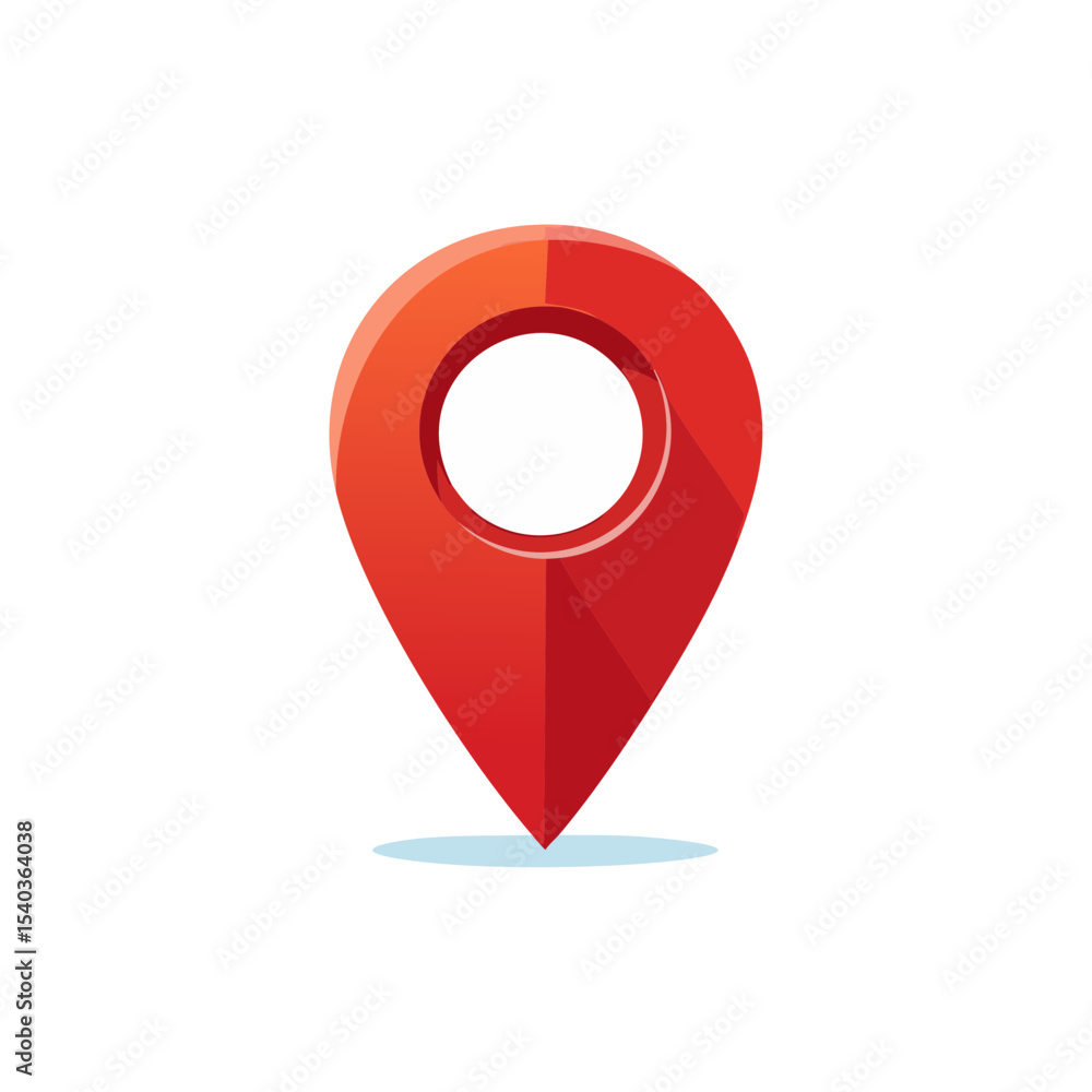 Poster red map marker icon indicating location for travel navigation on black background