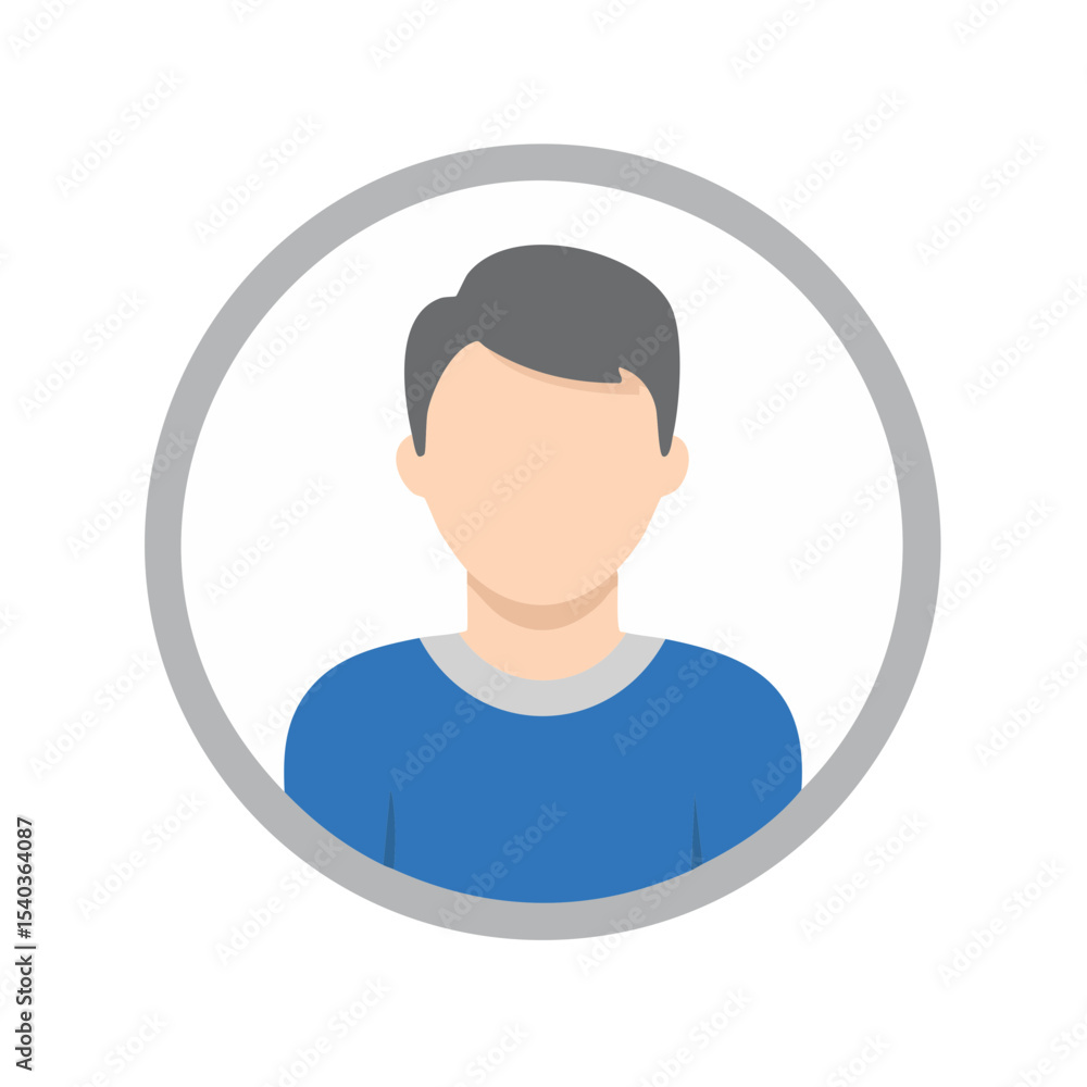 Poster profile avatar of a generic person in a circle. modern vector illustration for user interface and so