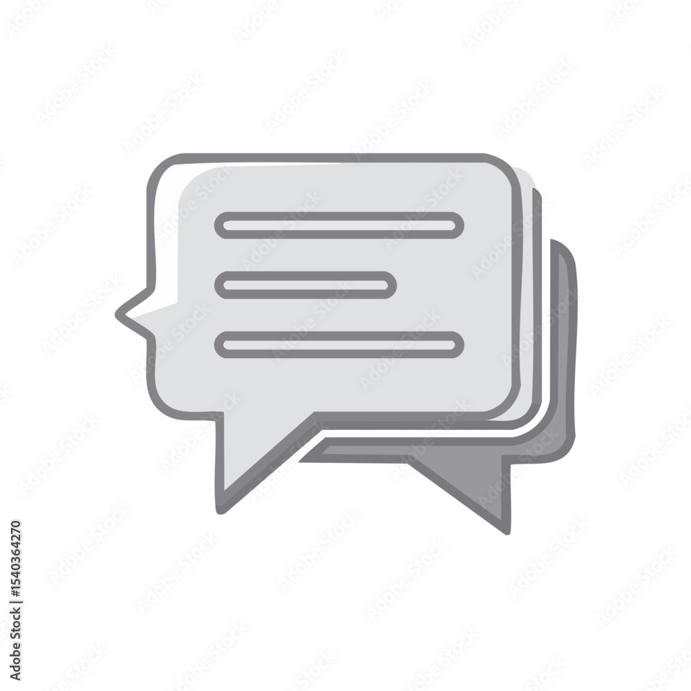 Poster speech bubbles icon indicating communication and dialogue in gray color scheme against black backgro
