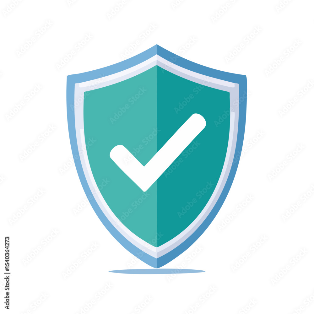 Aufkleber shield with check mark for safety and security assurance graphic element design