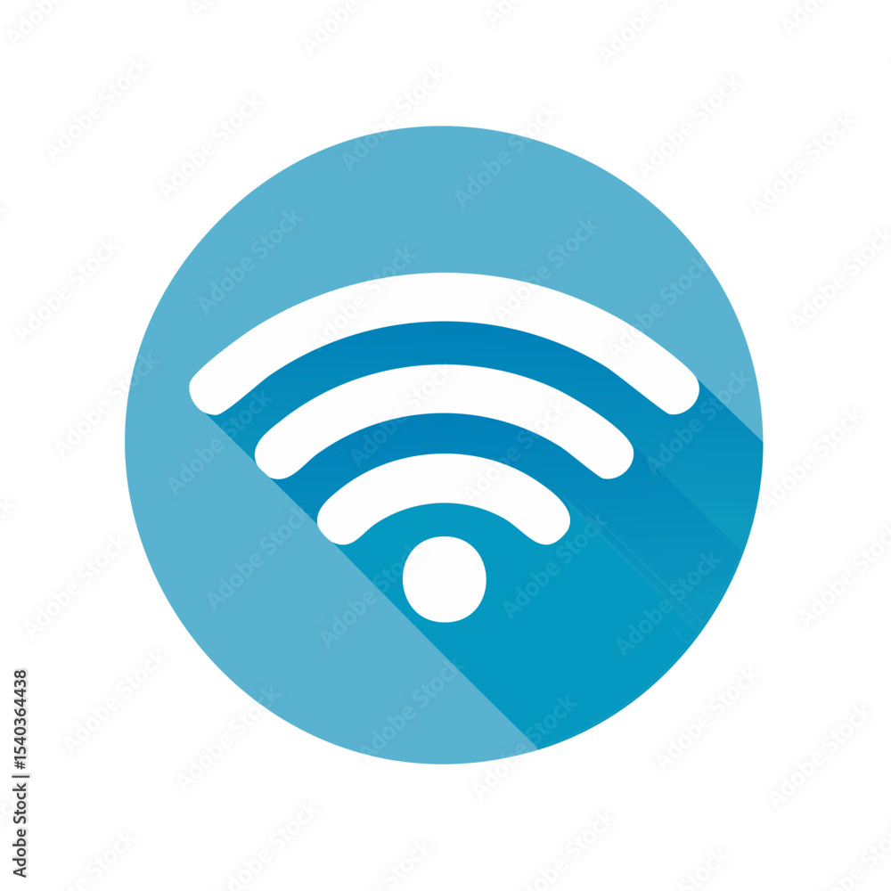 Aufkleber wireless internet connection icon illustration in blue circle representing network communication and