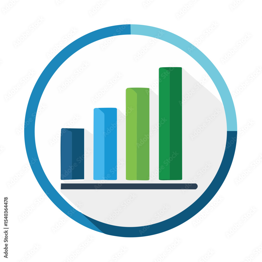 Aufkleber graphical data diagram icon for business analytics and finance growth analysis representation in blu