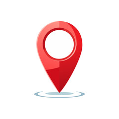 Shiny Red Map Pin Icon for Navigation and Location Services on Black Background.  Digital Illustration for Geolocation Concepts.