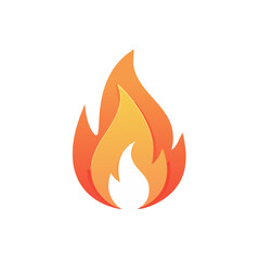 Stylized Fire Illustration on Black Background Flames in Orange Yellow and White Heat Symbol Warmth and Energy Concept