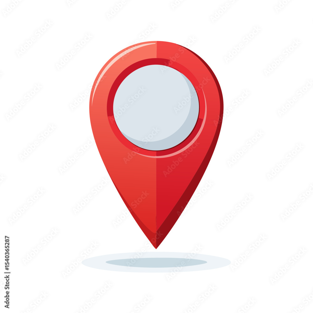 Poster red map pointer pin cartoon illustration indicates location or navigation spot on black background f