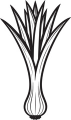 Leek Black Vector Design – Organic Garden Plant Illustration