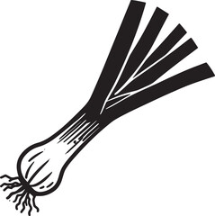 Leek Black Vector Design – Organic Garden Plant Illustration