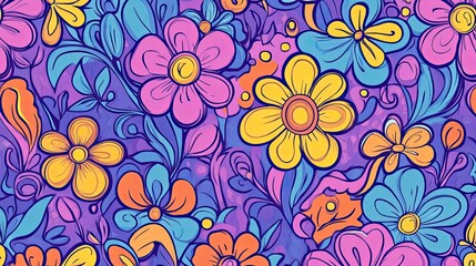 Obraz premium Vibrant floral pattern