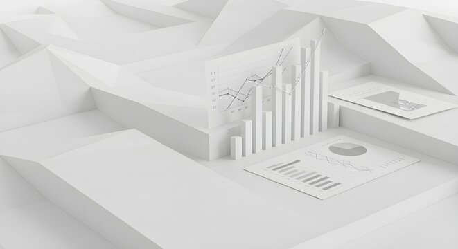 Gr&aacute;fico econ&oacute;mico con diagramas sobre el mercado de valores abstractos vector de fondo blanco para negocios