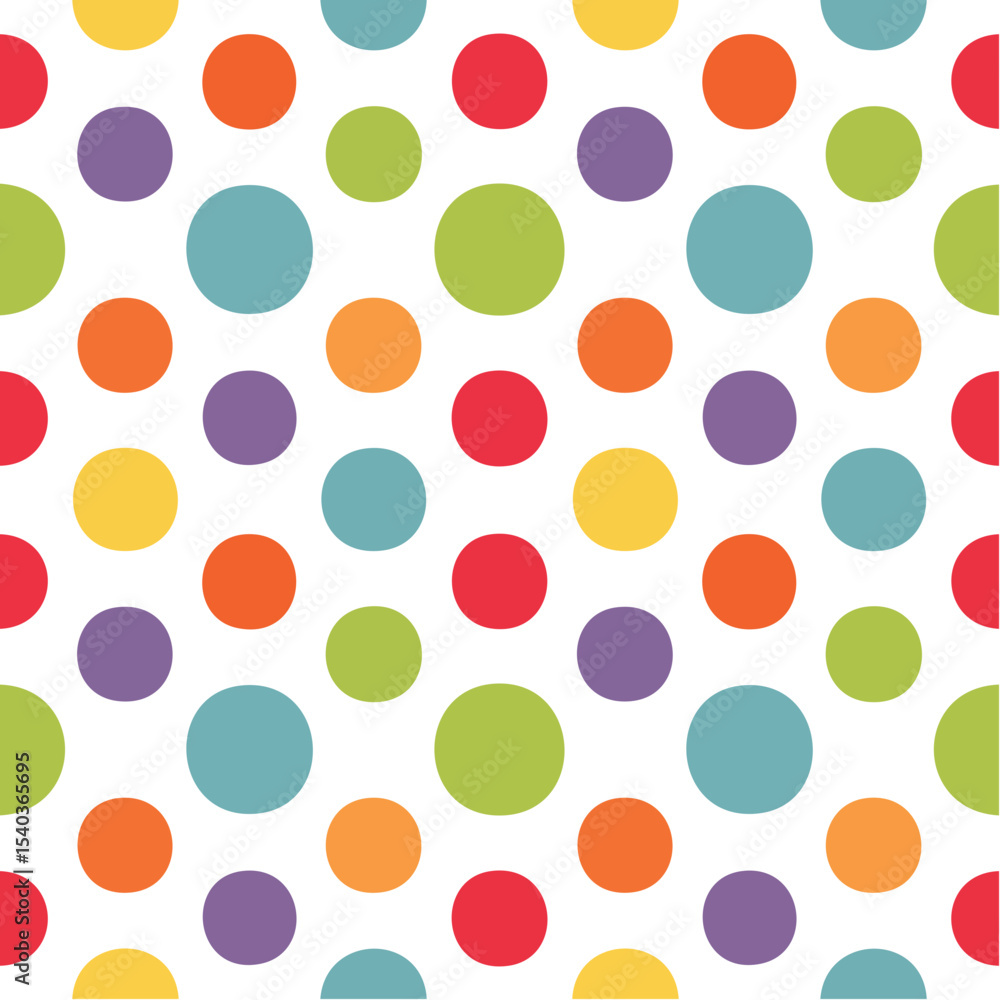 Poster seamless pattern of colorful circles on black background
