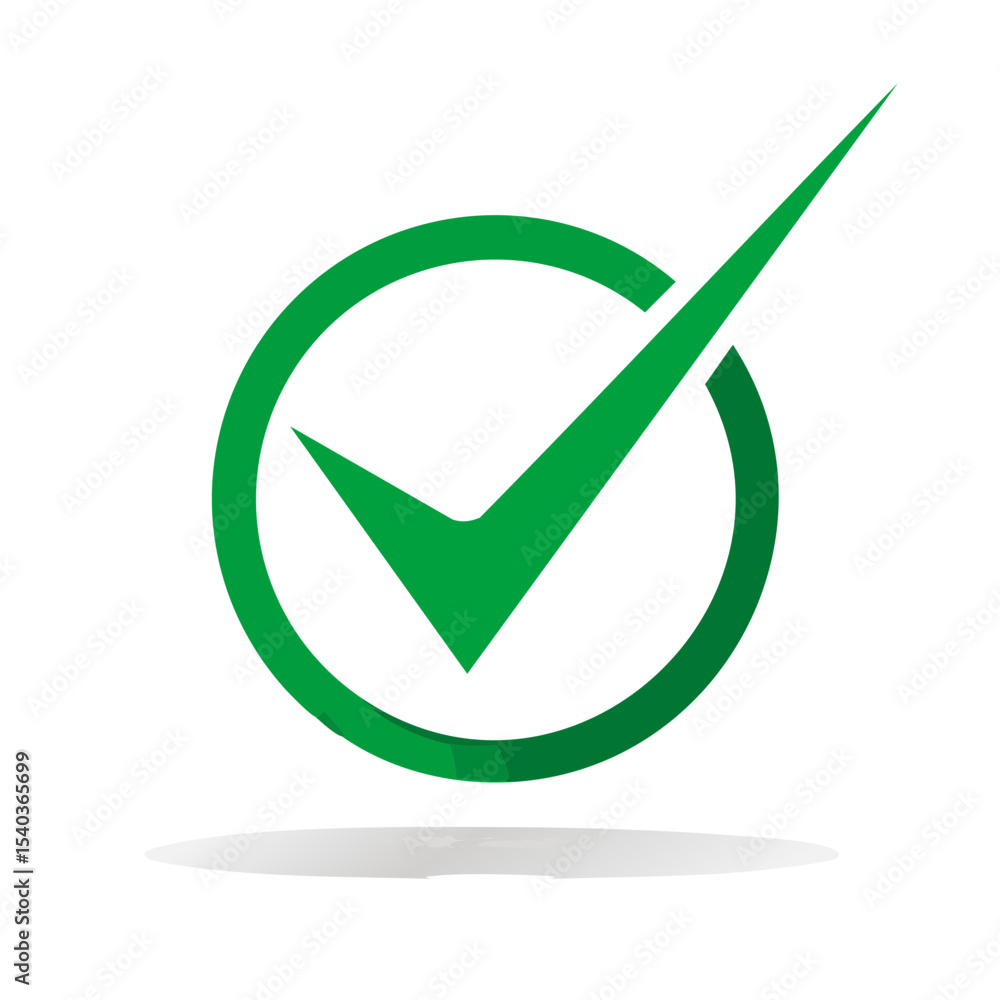 Poster isolated green check mark signifies approval or success in simple design on black backdrop