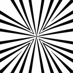 Abstract burst pattern of radiating black lines converging on a central point monochrome geometric design background element illustration