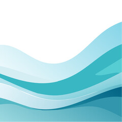 Blue Abstract Wavy Layers for Backgrounds and Overlays with Fluid Shapes, Vector Illustration