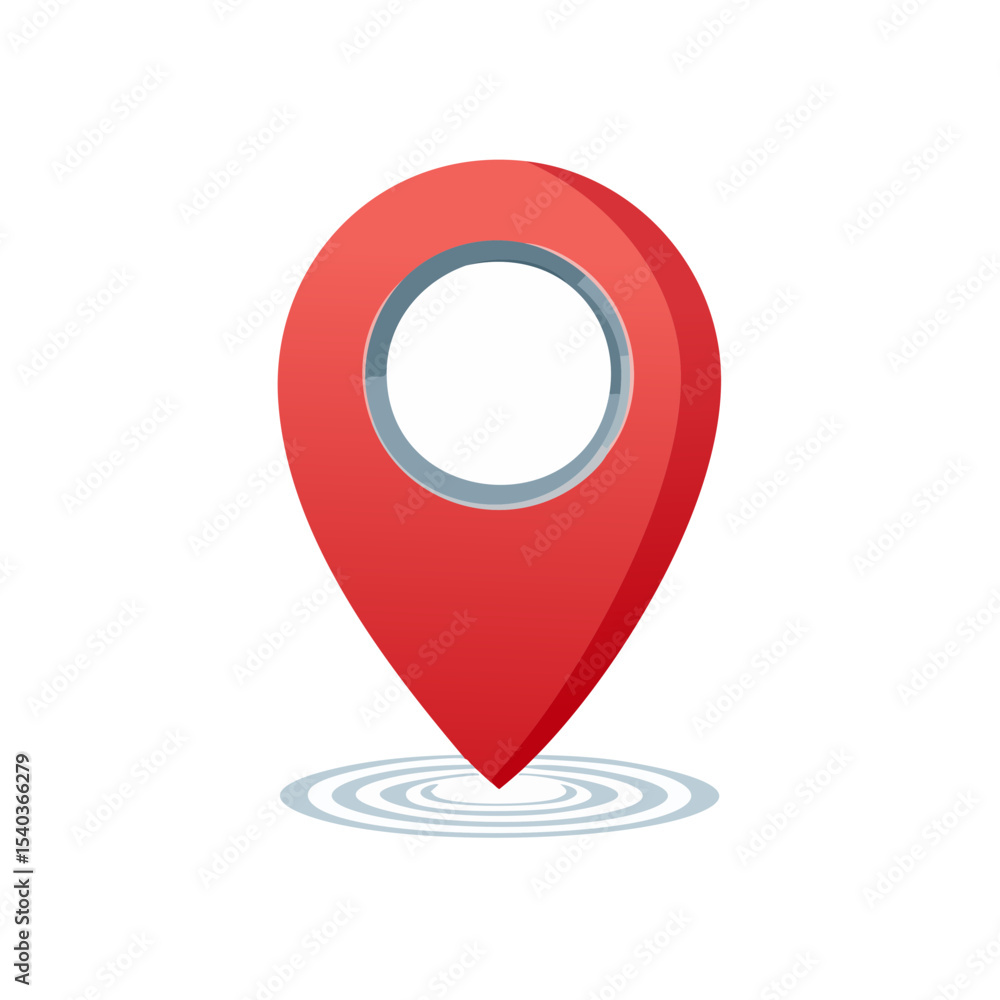 Poster red map pointer icon for indicating destination. location mark for gps navigation. vector illustrati