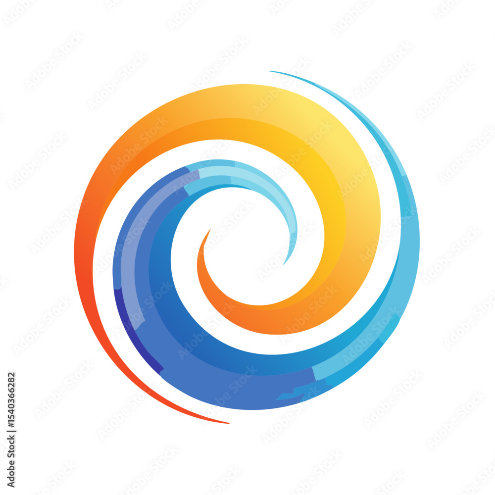 Aufkleber abstract colorful swirl with flowing motion and dynamic energy on black background