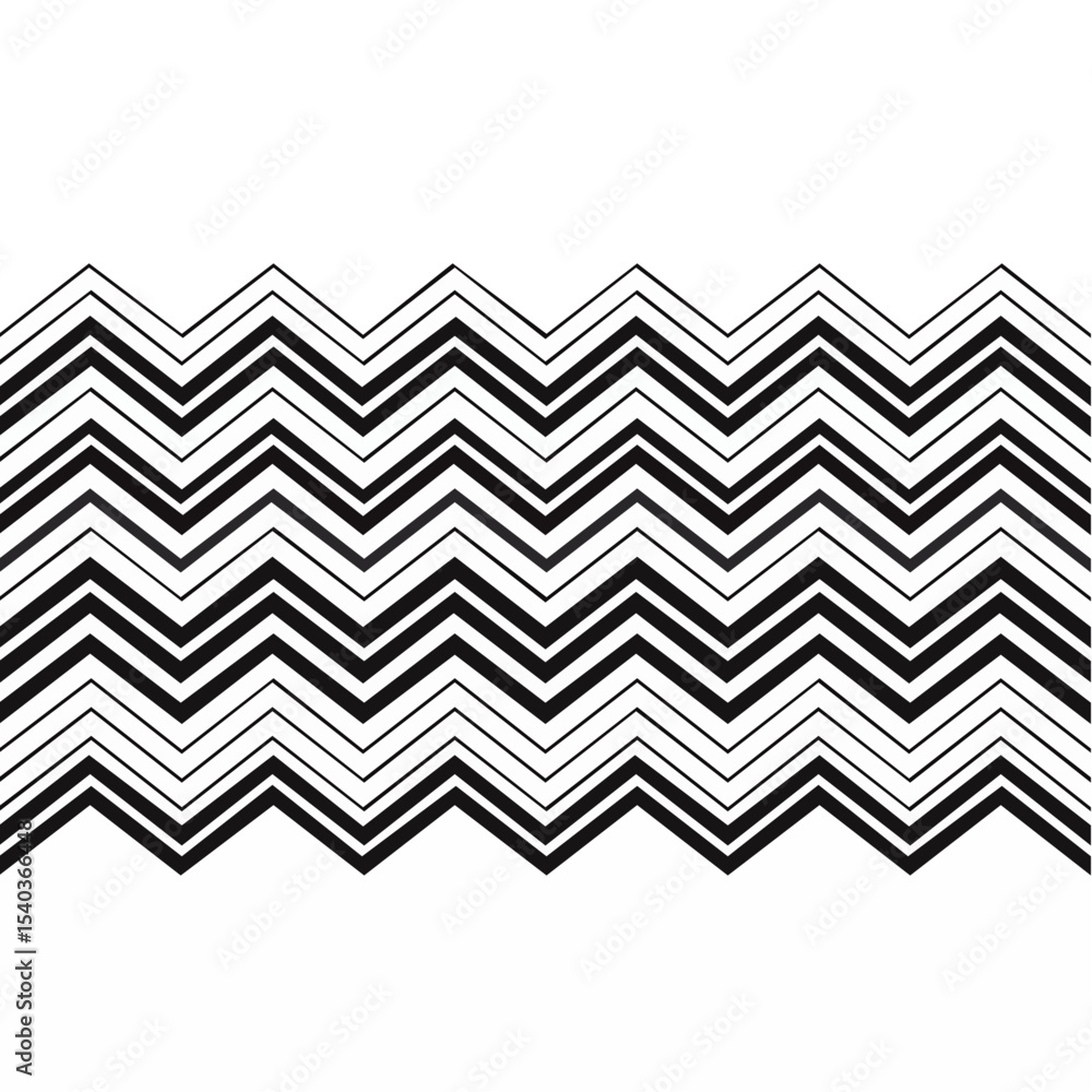 Poster abstract zigzag pattern with black and white waves creates a visually dynamic design.