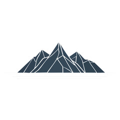 Stylized mountain range with jagged peaks against dark background mountain landscape graphic illustration design with water element