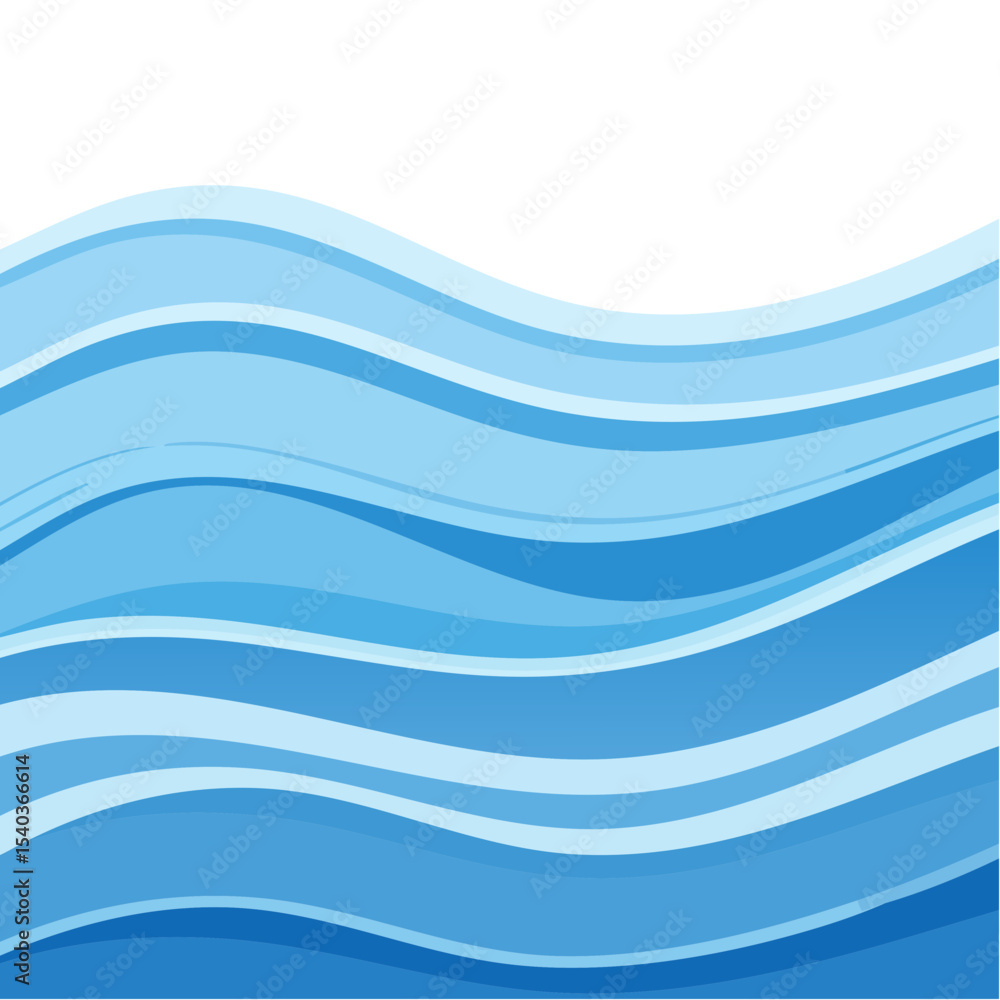 Poster blue wave layers abstract background illustration for graphic design projects and websites featuring