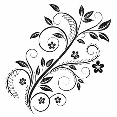 black and white floral background