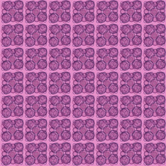 Purple geometric pattern with circles in repetitive design  