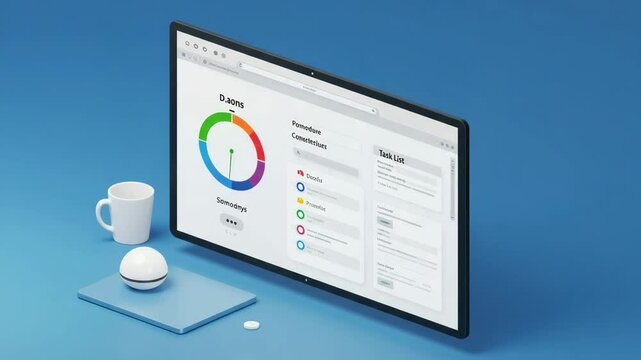 Innovative digital workspace setup for productivity and organization in a modern environment