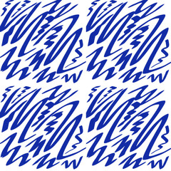 Abstract blue zigzag pattern on white background  