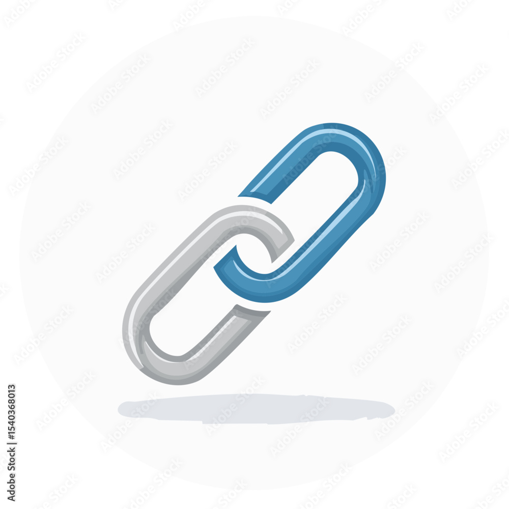 Poster interlocked metal chain links connection for digital network security and information technology bus