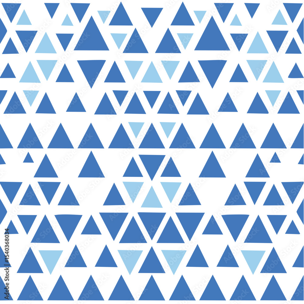Poster seamless geometric triangle pattern in shades of blue on a black background abstract design for text