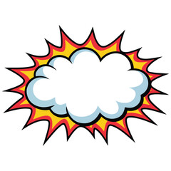 Comic cloud background art vector isolated white background
