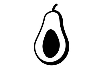 Avocado silhouette vector, Avocado icon, Fruit silhouette vector
