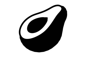 Avocado silhouette vector, Avocado icon, Fruit silhouette vector