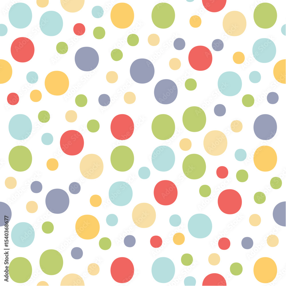 Poster seamless pattern of colorful circles on black background, abstract fun and vibrant design element