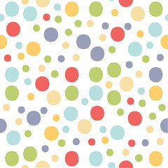 Seamless Pattern of Colorful Circles on Black Background, Abstract Fun and Vibrant Design Element