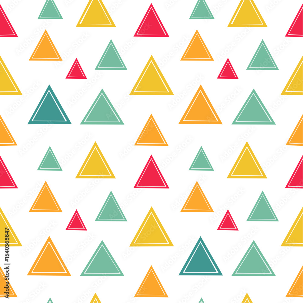 Aufkleber seamless triangle pattern background colorful geometric shapes on black fun bright design simple dec