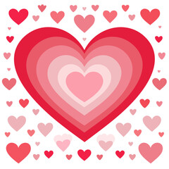 Heart shape with layered shades of pink and red on black background symbolizes love and romance for Valentine's Day celebrations.