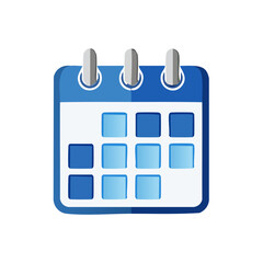 Illustration of a Blue Calendar, Showing Dates and Events for Organization and Planning