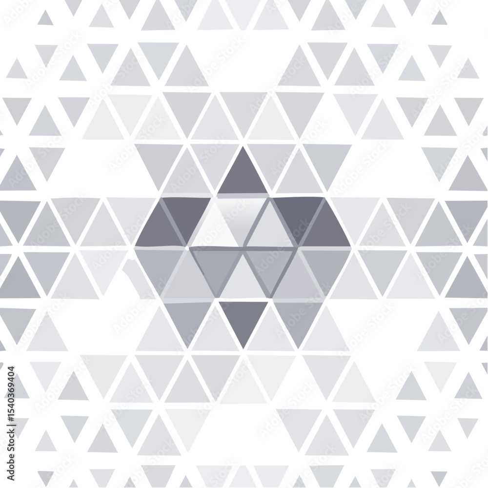 Poster monochromatic triangle pattern with shaded center, abstract geometric design