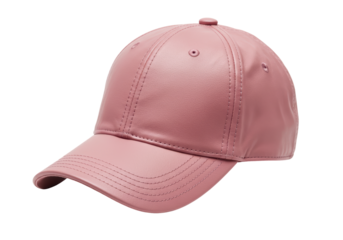 Isolated Pink Leather Baseball Cap