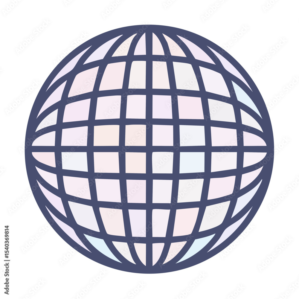 Poster abstract grid sphere globe pale pastel tones geometric design technology connection networking data 