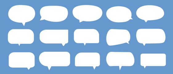 Obraz premium Set of speech bubble stickers. Speech bubble collection. Speech bubble comic symbol. Blank white speech bubbles. 