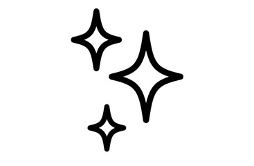 キラキラ輝くシンプルマーク(モノクロ)白黒