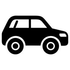 Fototapeta premium Versatile SUV Icon Black Silhouette of a Modern Sport Utility Vehicle