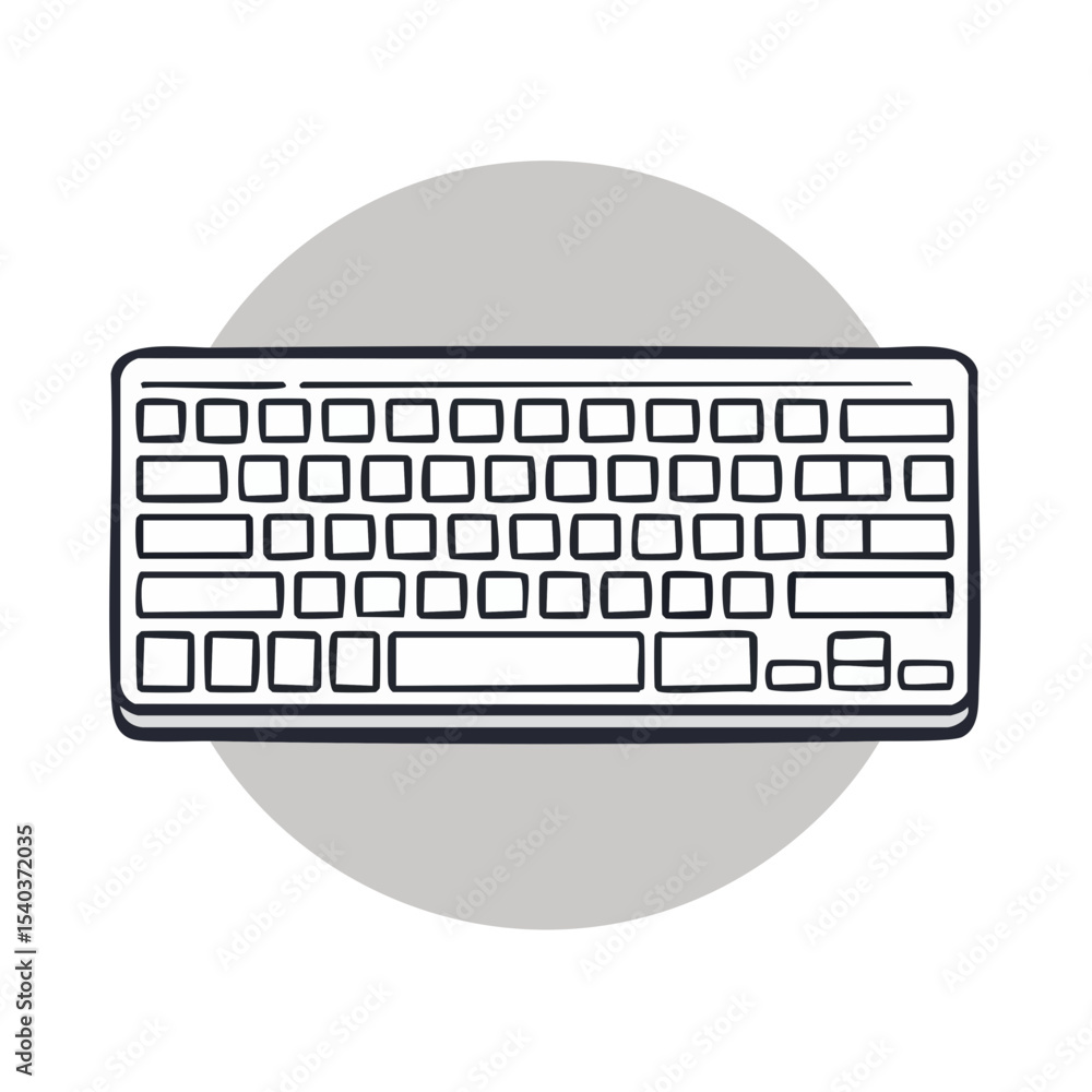 Poster stylized keyboard illustration for computing communication and technology use